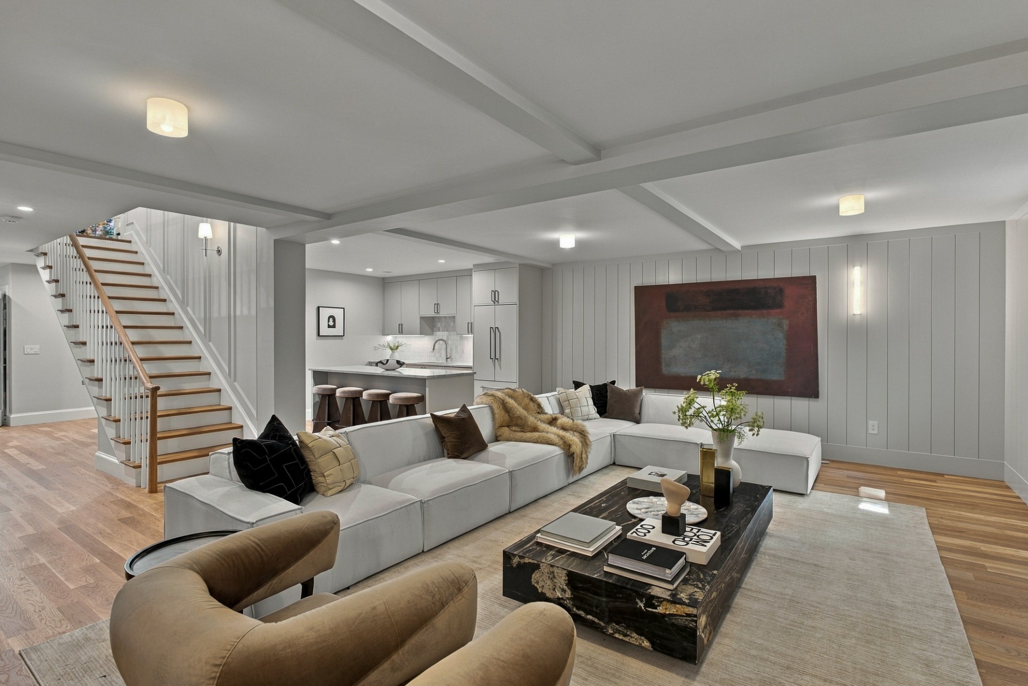 Lower-level media room