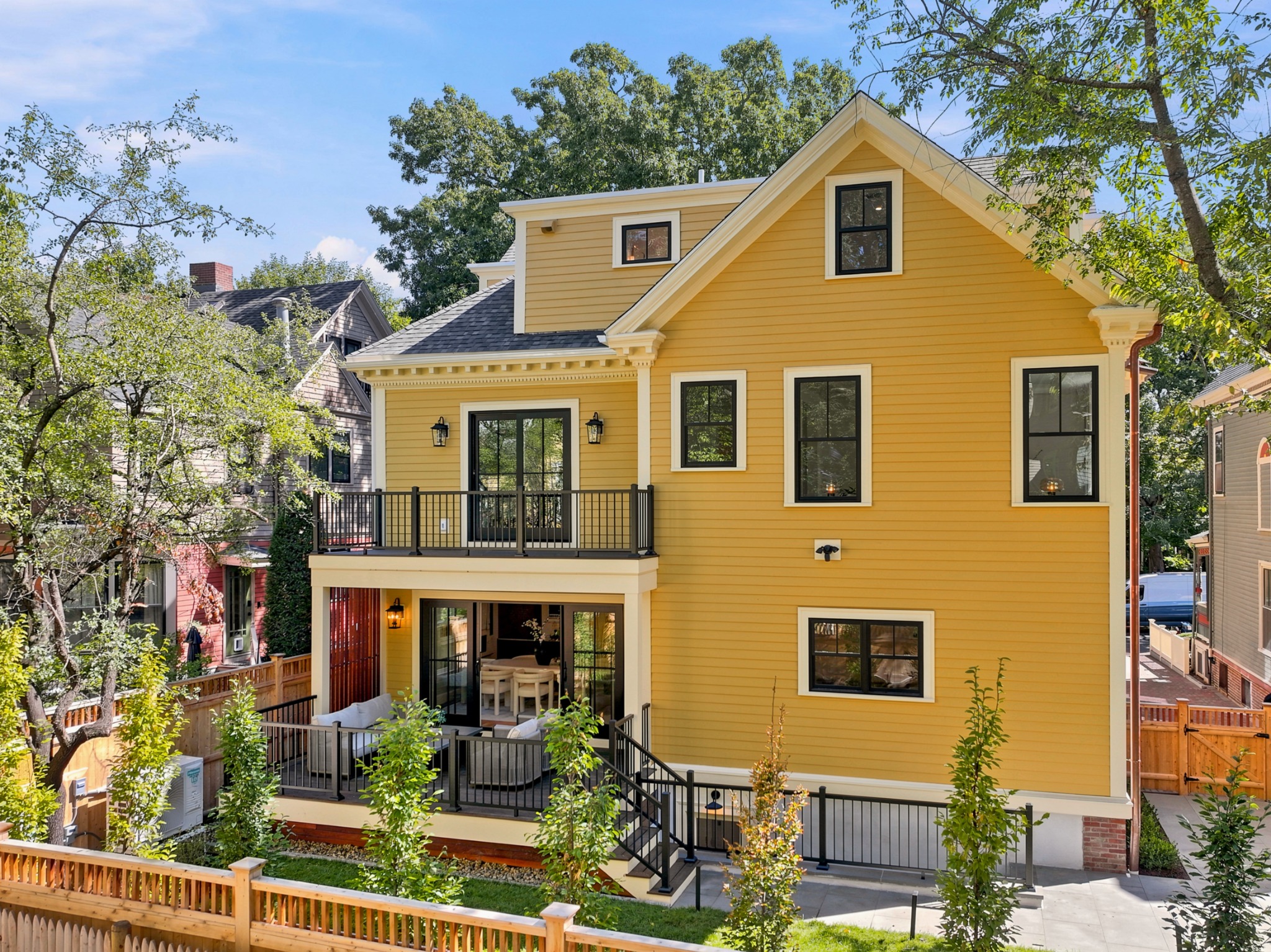 Rear exterior and landscaped yard