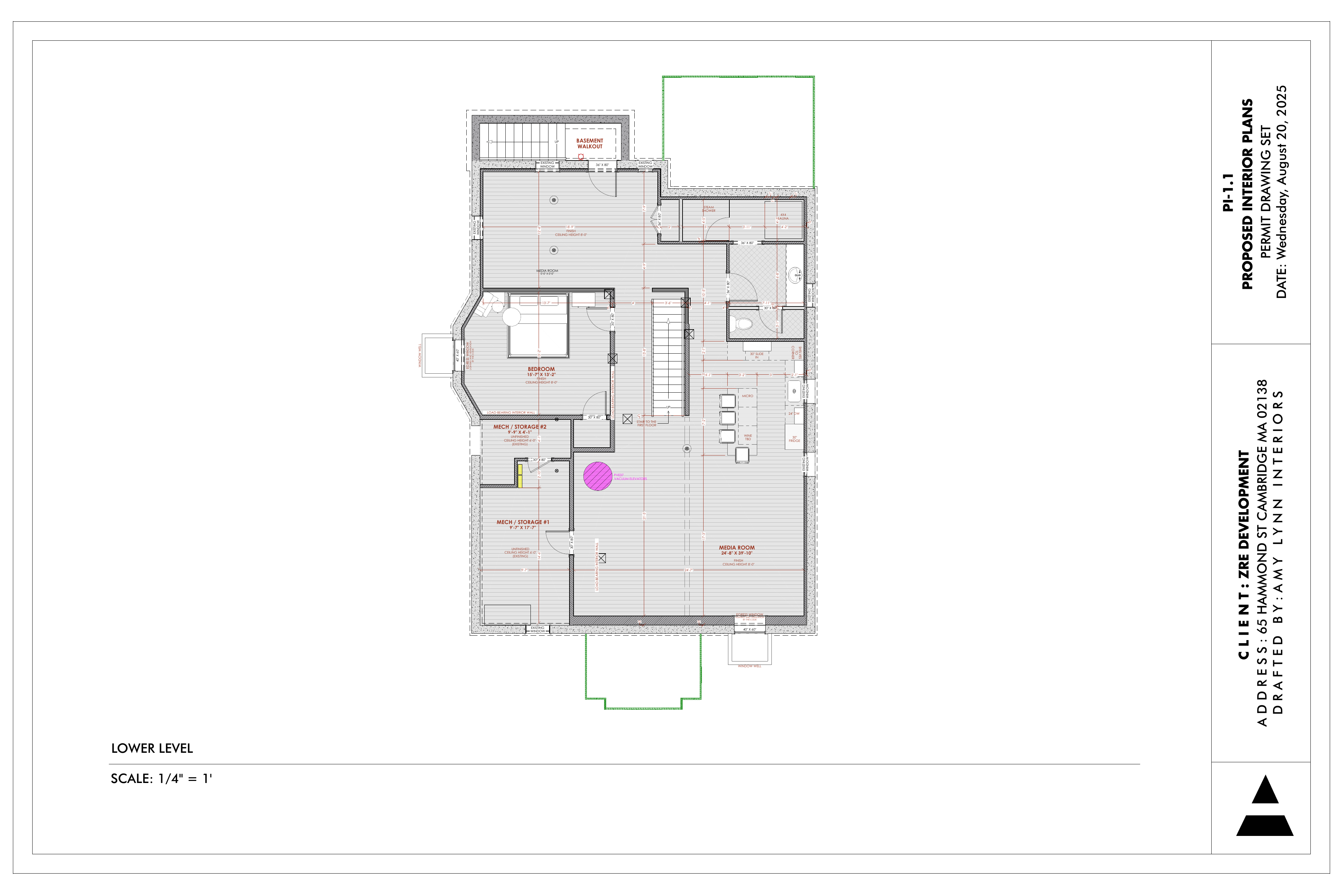 Hammond House architectural plan page one